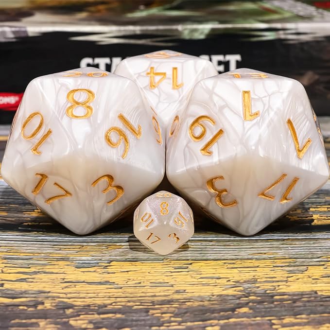 20 Sided DND Dice, D20 Giant Polyhedral Dice, 55mm Titan Large Pearl Color D20 - Image 5