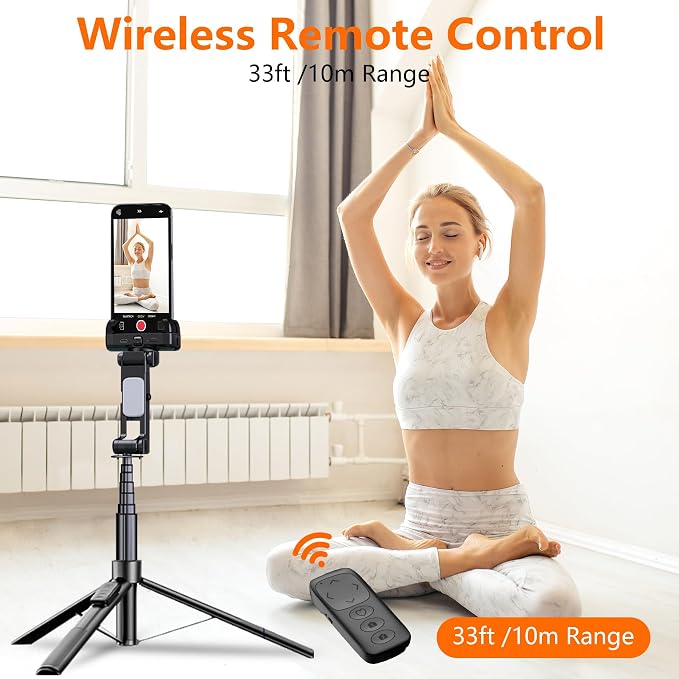 71" Tripod for iPhone with Light, Auto Face Tracking Selfie Stick Tripod - Image 6