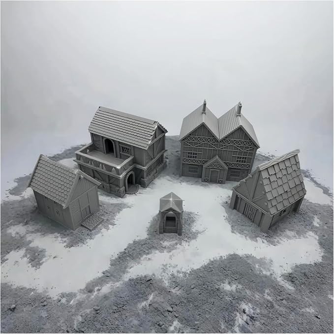 Paintable Tabletop Miniature Little Town Building Terrains Compatible - 18mm - Image 9