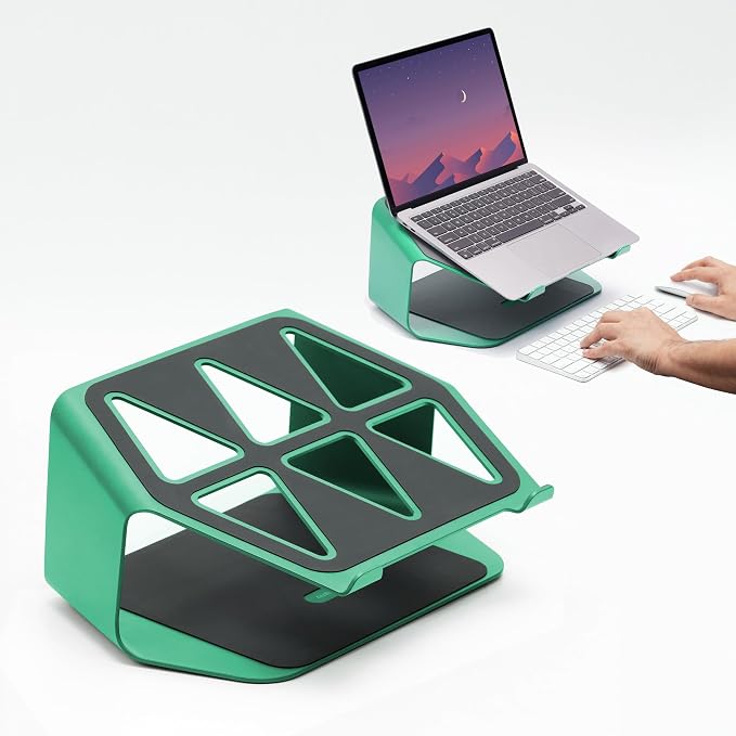 NUMIN Facet Laptop Station Green | Laptop Tabletop Stand Tall Height Ventilated by NUMIN