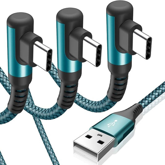 sweguard USB C Cable Right Angle, USB Type C iPhone 16 Charger Cable Nylon by Sweguard