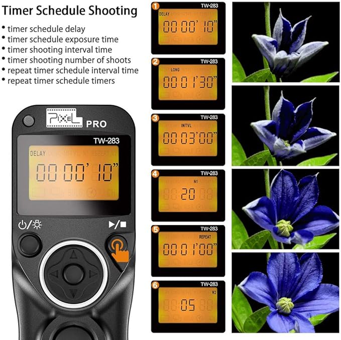 Pixel Wireless Shutter Release Cable Timer Remote Control TW-283 UC1 Compatible - Image 3