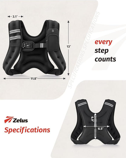ZELUS Weighted Vest, 6lb/8lb/12lb/16lb/20lb/25lb/30lb Weight Vest - Image 8