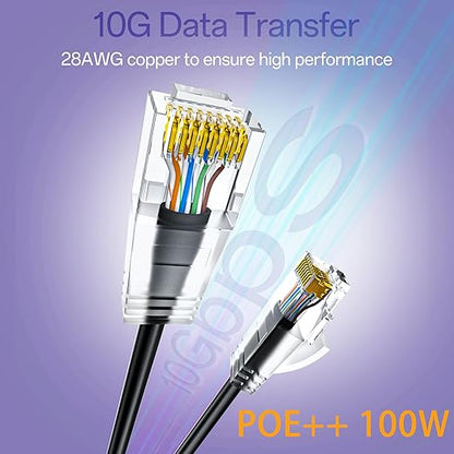 Cat6a Patch Cables 5ft Slim, Cat6 Ethernet Patch Cable Pure Copper, Flexible - Image 2