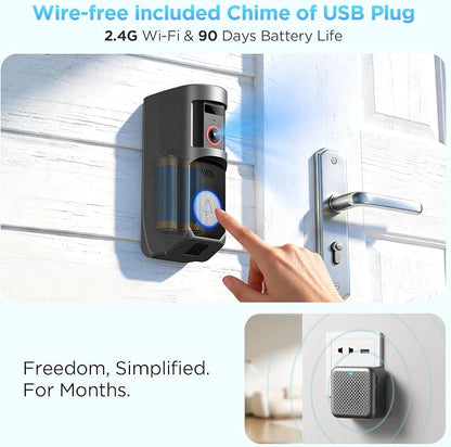 Wireless Battery Video Doorbell Camera 1080P - Image 3