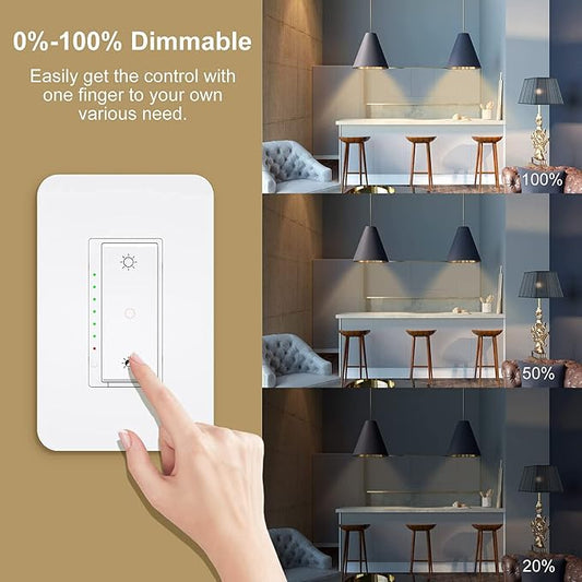 Nexete Smart Wi-Fi Dimmer Switch, Dim Lighting from Anywhere, 3-Way/Single Pole - Image 2