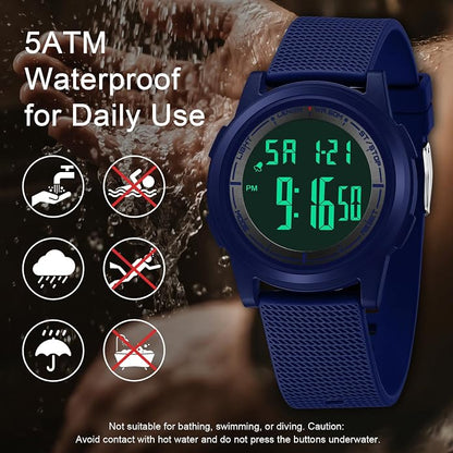 HANPOSH Mens Digital Watch Ultra Thin Minimalist Sports Waterproof Outdoor LED - Image 3