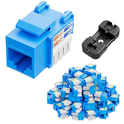 iwillink 10Gbps Cat6 Keystone Jack and Punch-Down Stand, RJ45 Ethernet Keystone by IWILLINK