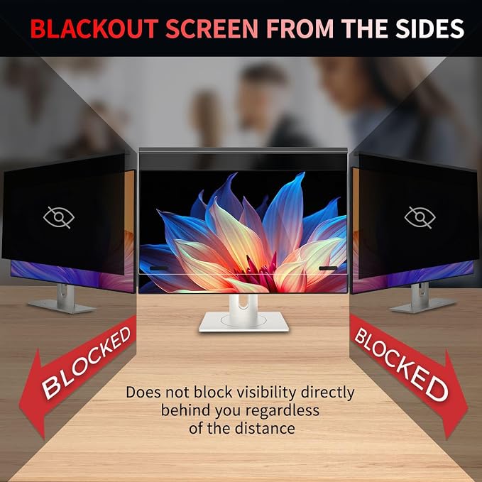 Magnetic 24 Inch Computer Privacy Screen Filter, Aluminum Alloy Hanging Privacy - Image 6