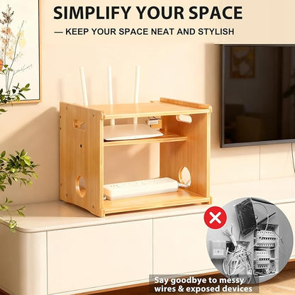 Fullin Upgrade WiFi Router Storage Box Hider, Large Capacity Projector Shelf - Image 4