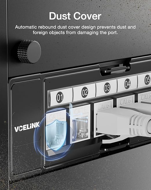 VCELINK RJ45 Cat6 Keystone Jacks, Dust-Proof Keystone Jacks, Slim Profile - Image 2