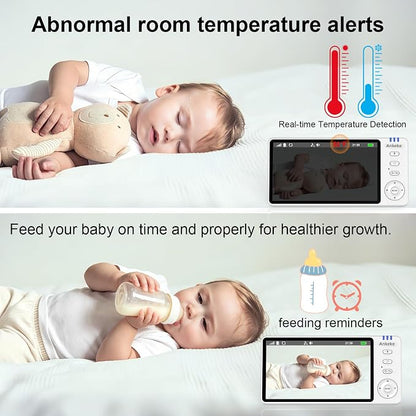 Baby Monitor with Camera and Audio, No WiFi Baby Monitor with 5" IPS LCD Screen - Image 8