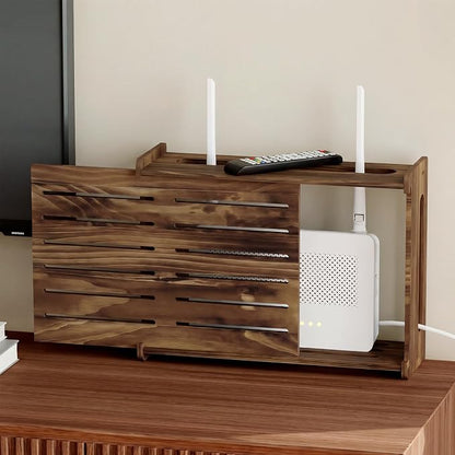 Wooden WiFi Router Storage Box Hider Shelf, Decorative Projector Box Hider Rack by Haidaiya