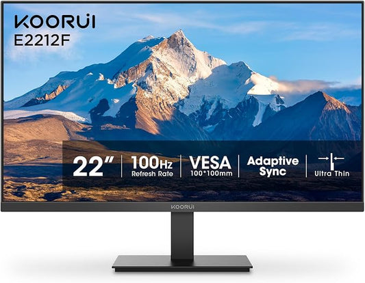 KOORUI 22 Inch Computer Monitor Full HD 1080P 100Hz PC Gaming Screen VA Panel by KOORUI