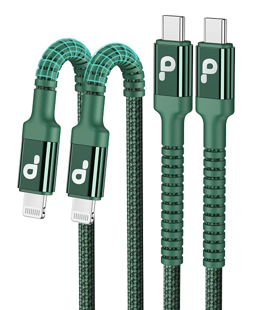 USB C to Lightning Cable 6FT 2Pack USB-C Fast Charger Cable Mfi Certified Type by PRAKIE