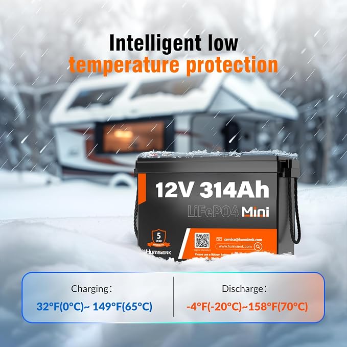 12V 314Ah LiFePO4 Lithium Mini Battery, Max. 4019Wh Energy, 15000+ Deep Cycles - Image 5
