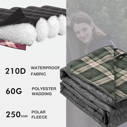 DUKUSEEK Stadium Blanket for Outdoor Sports, Waterproof Hooded Blankets - Image 3