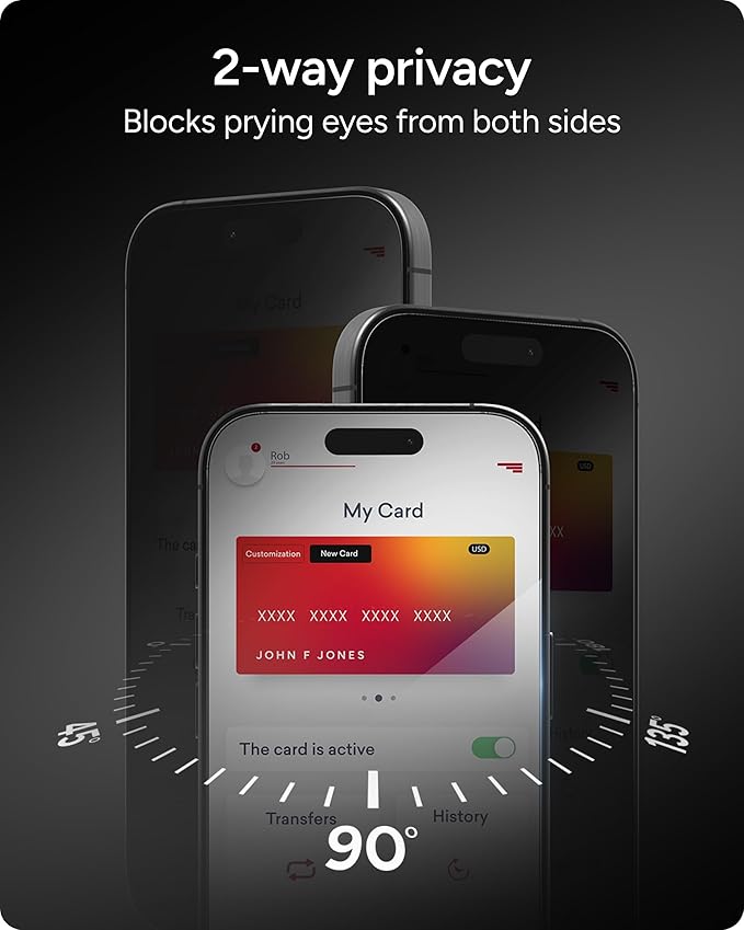 ZAGG InvisibleShield Glass Elite Privacy iPhone 15 Pro Max Screen Protector - Image 3