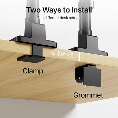 monTEK Tall Single Monitor Arm for 17 to 45 Inch Curved Screen Adjustable - Image 5