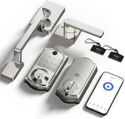 Veise VE017-D Smart Fingerprint Front Door Lock Set, App Control, 8-in-1 - Image 16