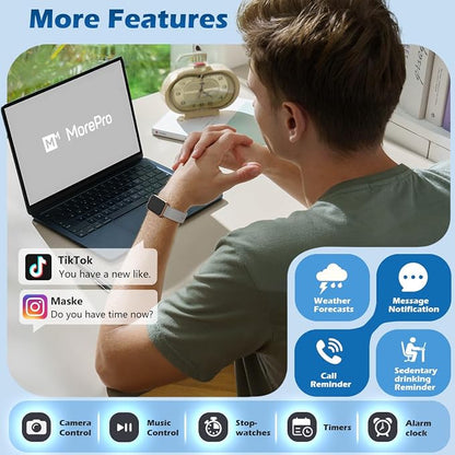 MorePro Health Fitness Tracker for Women Men, 24/7 Heart Rate Blood Pressure & - Image 6