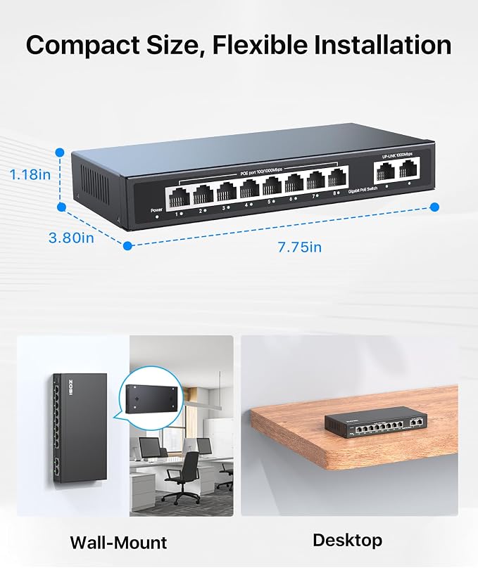 ZOSI 8 Port Gigabit PoE Switch - Image 8