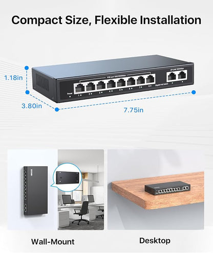 ZOSI 8 Port Gigabit PoE Switch - Image 8