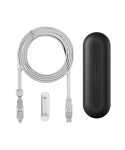 Rolling Square inCharge XL 6-in-1 Multi Charging Cable, Portable USB and USB-C by RollingSquare