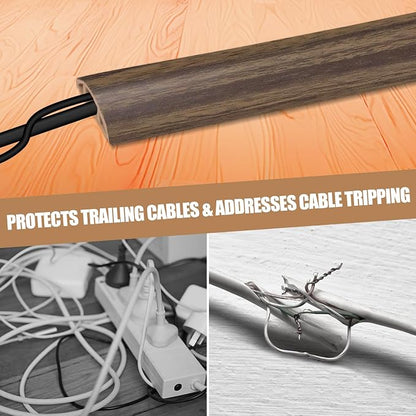 Floor Cord Cover Self Adhesive Cord Hider, 10FT Cable Management, Extension - Image 6