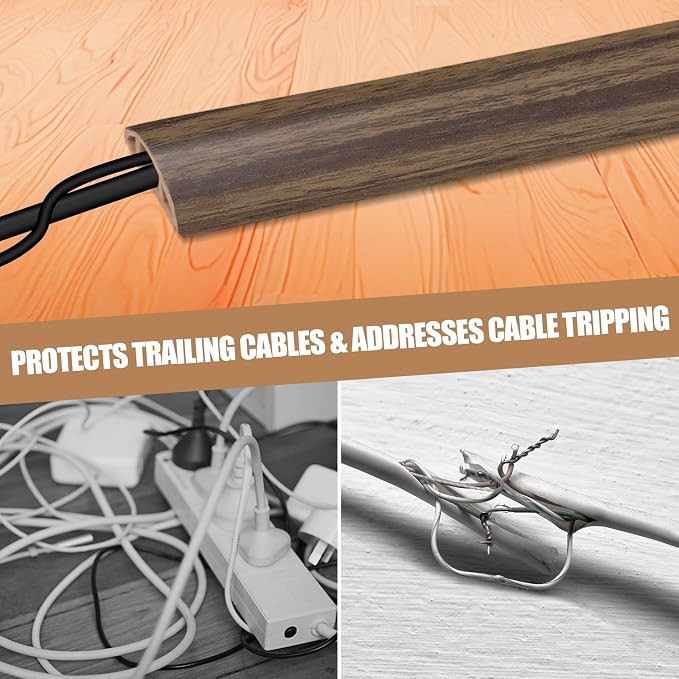 Floor Cord Cover Self Adhesive Cord Hider, 20FT Cable Management, Extension - Image 6