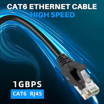 Adoreen Cat 6 Ethernet Cable 300 Ft-Black, Outdoor & Indoor Snagless Long Round - Image 5