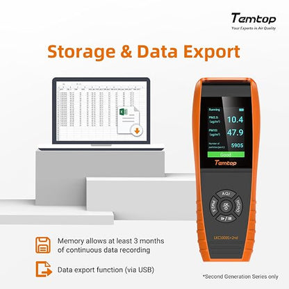 Temtop Air Quality Monitor PM2.5 PM10 Particle Counter, Formaldehyde, - Image 8