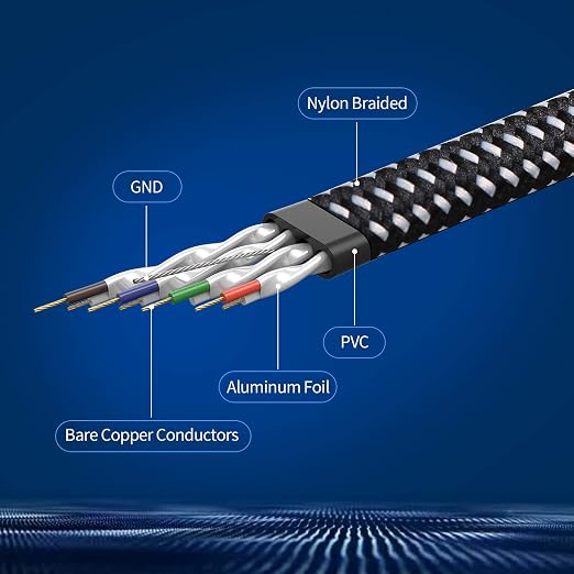 DanYee 100FT Cat 8 Ethernet Cable, Nylon CAT8 High Speed Professional Gold - Image 2