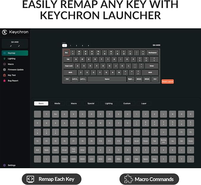 Keychron Q4 Wired Custom Mechanical Keyboard, 60% Layout QMK/VIA Programmable - Image 3