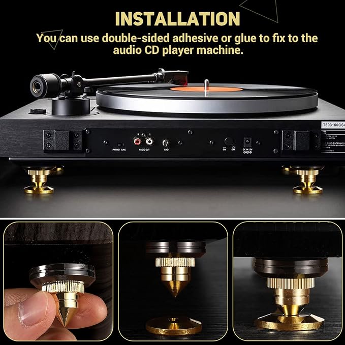 Facmogu 4PCS Golden Speaker Isolation Spikes - Image 6