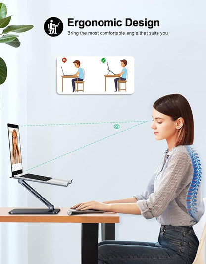 Foldable Laptop Stand, Height Adjustable Ergonomic Computer Stand - Image 2