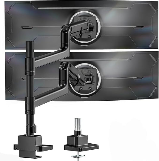 monTEK Dual Monitor Arm for up to 57" and 59.4 lbs Ultrawide Screen, Aluminum by monTEK