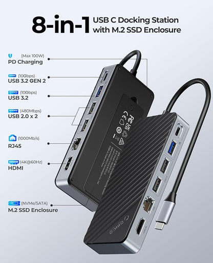 ORICO 8-in-1 USB C Docking Station - Image 2