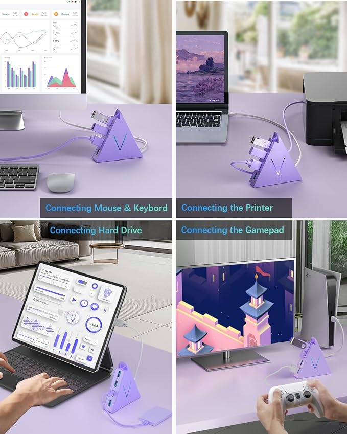 4-Port USB 3.0 Hub Tower with 2ft Cable - Image 2