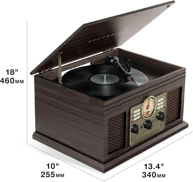Victrola The Quincy 6-in-1 Bluetooth Record Player & Multimedia Center - Image 8