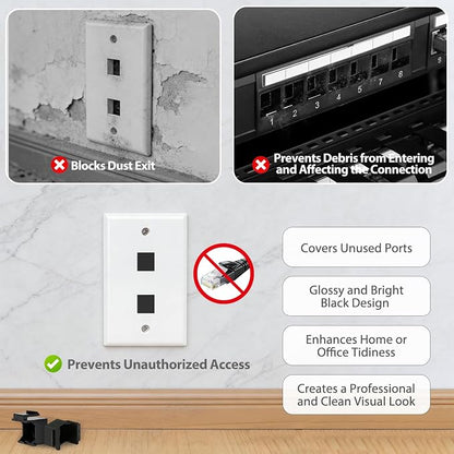 20-Pack Blank Keystone Jack Insert - Image 3