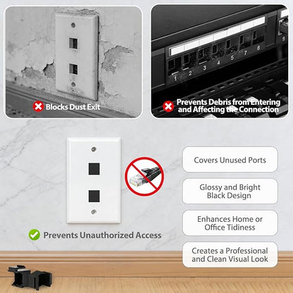 50-Pack Blank Keystone Jack Insert - Image 3