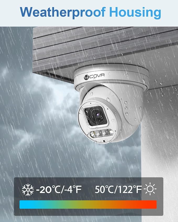4COVR 16 Channel PoE PTZ Security Camera System, 12X 5MP IP PTZ Camera Two Way - Image 8