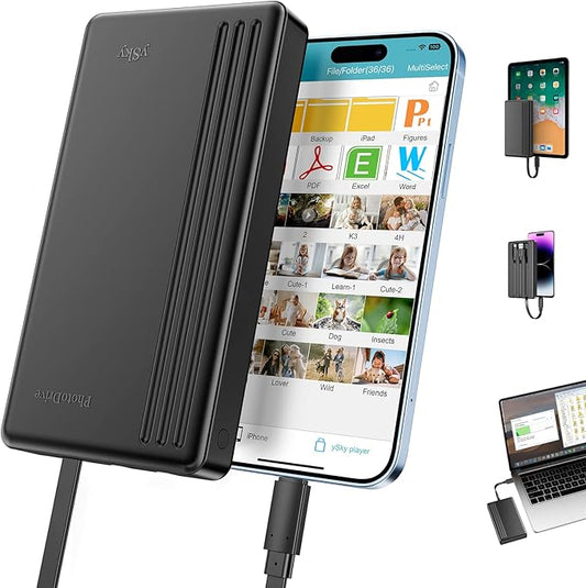 2TB External Hard Drive for iPhone & iPad, Windows Computer, USB C Android by ySky