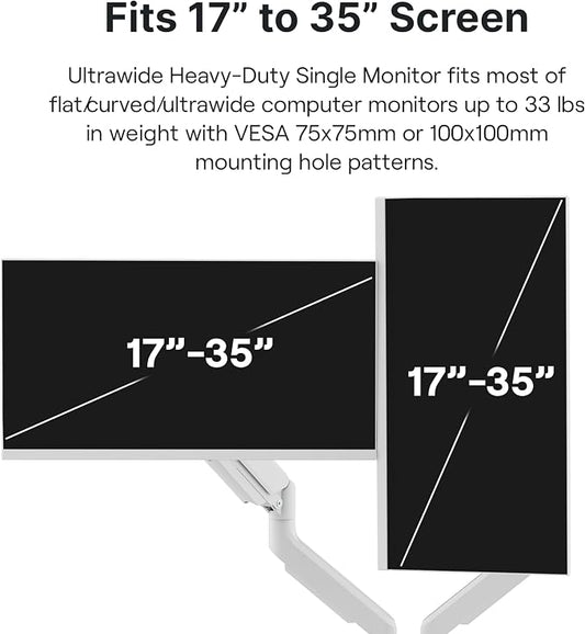 Pixio PS2D White Ultrawide Heavy-Duty Premium Dual Monitor Arm Stand Desk Mount - Image 2
