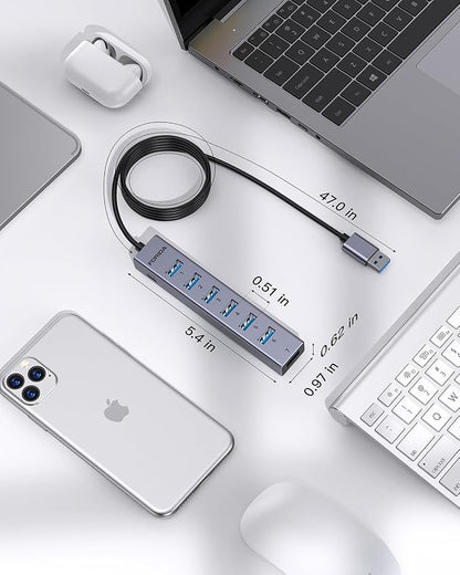 FORIDA Aluminum Alloy 8 Port USB Hub Long Cable USB Splitter - Image 6