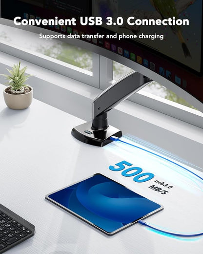 HUANUO Single Monitor Arm for 40 inch Screens, Ultrawide Computer Monitor Mount - Image 4