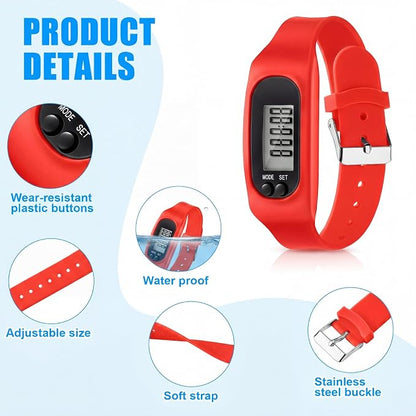 Silicone Fitness Tracker Watch 3 Pcs Walking Running Pedometer Calorie Burning - Image 3