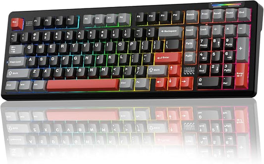 LINGBAO K98 Wireless Mechanical Gaming Keyboard, Tri-Mode BT5.0/2.4GHz/USB-C by CORBOBO