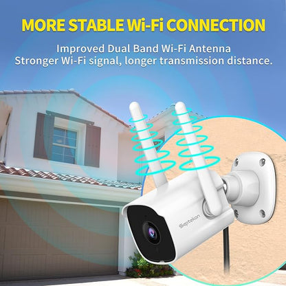 Septekon 2K Home Security Cameras, 4 Pack Wired WiFi Outdoor Security Cameras - Image 8